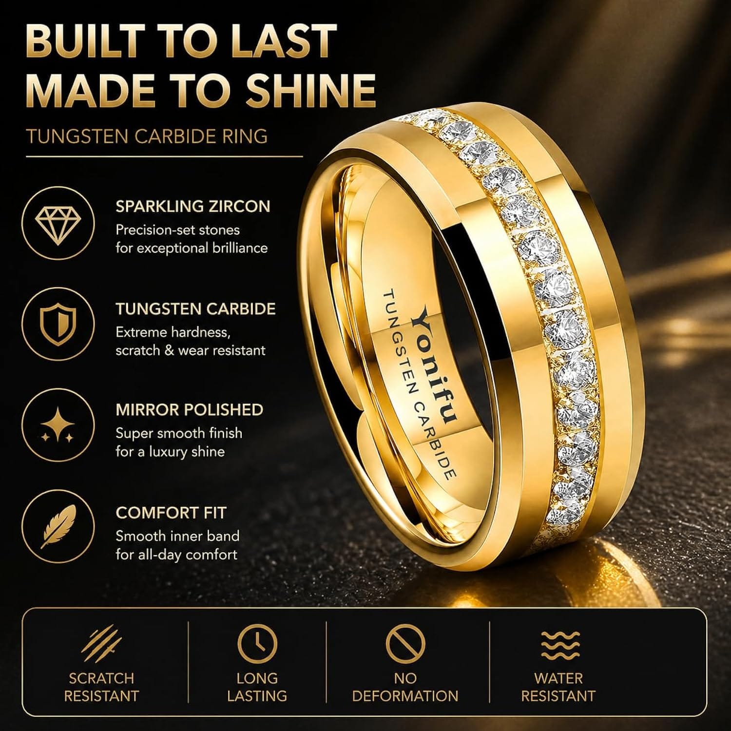 Meteorite Inlay Ring